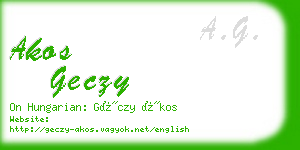 akos geczy business card